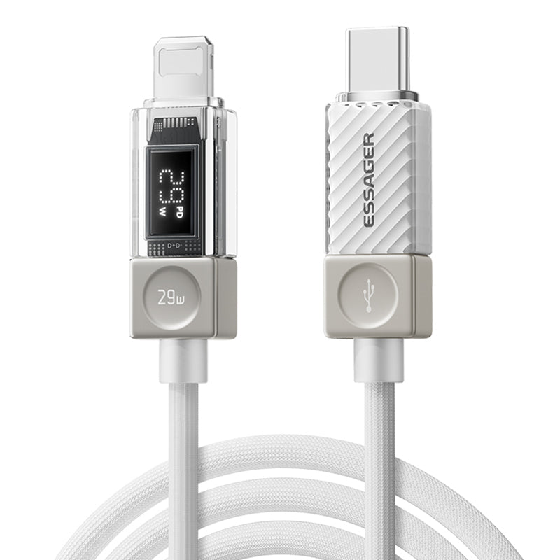 LinkMejor ES-X76 3A 29W USB-C to iP Digital Display Cable PD Fast Charging Data Transmission Copper Core Line 1M/2M Long for iPhone 14 14 Pro 13 12 Pro Max