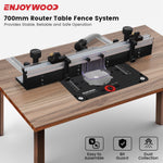 LinkMejor Wnew Woodworking Router Table Fence Aluminium Profile Fence System 700mm with Sliding Brackets Bit Guard
