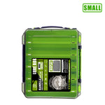 LinkMejor 10 Compartments Small Double Fishing Tackle Box Portable Handle Lure Baits Container Y-slot Storage Organizer