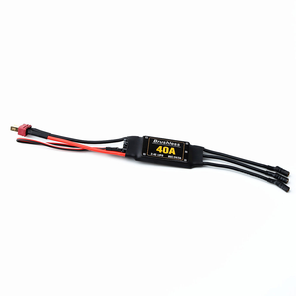 LinkMejor 2-4S 40A Brushless ESC Speed Controller with 5V/3A BEC T lug for RC Airplane Fixed-wing