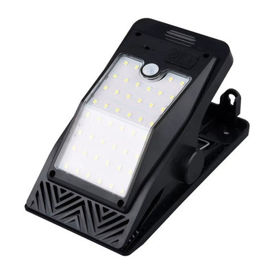 Elfeland Solar LED Clip Light with 360° Illumination, Adjustable Angle & Motion Sensor, 3 Lighting Modes, Waterproof Outdoor Light for Patio, Garden & Camping