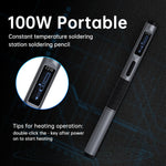 Intelligent Portable Welding Pen Type-C Interface 18-100W Adjustable Power OLED Display Fast Heating Temperature Control 80-450℃ 176-842℉