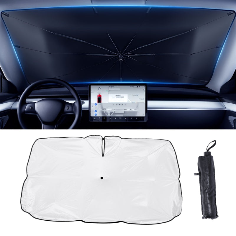 Car Sunshade Umbrella Front Windshield Retractable Sun Protection Heat Insulation Car Umbrella Side Baffle Sunshade 360° Rotating With Bendable Arm Handle