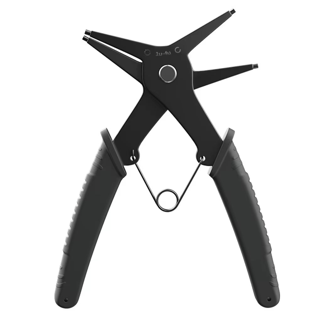 2 in 1 Snap Ring Plier 4 Way Type Multifunctional Dual Purpose Circlip Plier Remover Hand Tool Black