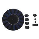 Solar Powered Mini Garden Pond Fountain Pump with 1.5W 7V Solar Panel High Lift 110cm Max Flow Rate 190L/H 6 Adjustable Spray Heads Ideal for Bird Baths and Outdoor Decorations