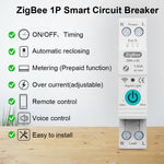 LinkMejor ZigBe Intelligent Circuit Breaker Remote Control Voice Control Switch Home Wireless Mobilephone APP Connect Circuit Breaker Compatible with Google Assistant ans Amazon Alexa