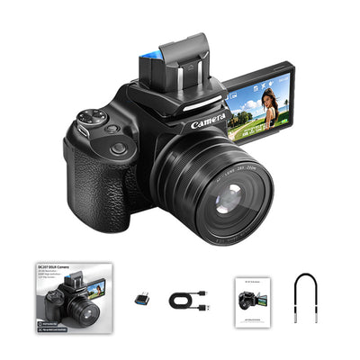 DC207 4K Digital SLR Camera 16MP 28X Digital Zoom Dual Screen Waist Level Viewfinder Vlogging Camera Auto Focus 4800mAh Battery Photography