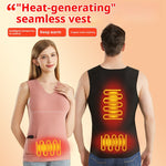 LinkMejor 3-Zone Intelligent Electric Heating Seamless Vest for Men Women Fleece-Lined Thermal Underwear Base Layer Body Self Heating Warm Clothes(No Power Bank)