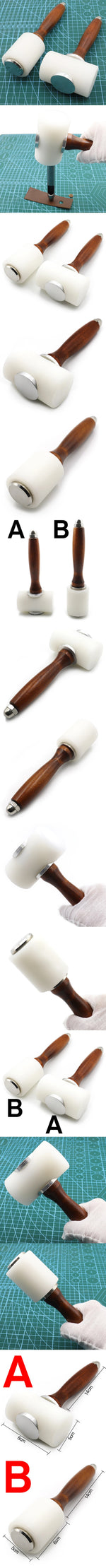 Woodworking Hammer Solid Wood Handle Nylon Head Lightweight Design for Stamping Punching Crafting Tools