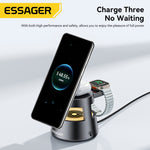 LinkMejor OJD-132 15W 4-in-1 Desktop Wireless Charger Fast Wireless Charging Station with Night Light Function for Smart Phones for iPhone 17 17Pro 16 15 14 Pro Max for Huawei Mate XTs for Xiaomi 17pro for Apple Watch for Airpods