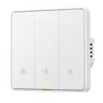 Tuya Zigbe 1/2/3 Gang Smart Wall Light Button Switch with 6M Radar Human Motion Detection Alarm Sensor No/Need Neutral Wire Switch 110-240V Smart Life APP