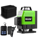 LinkMejor Green Light Laser Level High Accuracy 12-Line 3D 16-Line 4D User-friendly Wall Attachable Battery Powered Construction Tool Lithium Battery Remote Control