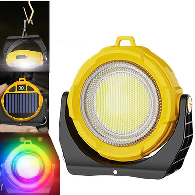 IPRee Portable LED Light USB Rechargeable Work Magnetic Light Solar Camping Light 3 Light Modes 4 Adjustable RGB Modes ABS Texture Suitable for Workshop Outdoor,Cars Repairing and Camping