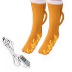 Dual-sided Heated Winter Cotton Socks for Men and Women USB Rechargeable Electric Heated Long Thermal Stockings for Outdoor Skating Skiing Hunting Fishing