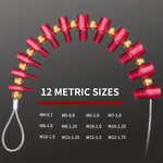 26PCS Nut and Bolt Thread Checker Detachable Nut and Bolt Size Gauge Thread Gauge Suitable for Detecting Fixed Bolts or Threaded Holes in Enclosed Areas