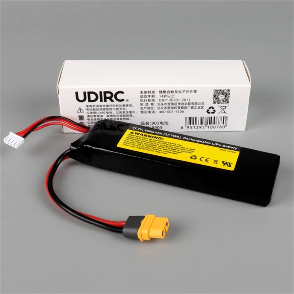 LinkMejor UDI005 RC 11.1V 2500mAh 27.7Wh Lipo Battery XT60 Plug Lipo Battery UDI005-37 Boat Vehicles Model Parts