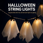 Elfeland Halloween Ghost LED String Lights Warm Light USB Powered LED Ambience String Lights for Indoor Outdoor Holiday Decoration