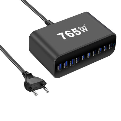 [GaN Tech] Bakeey YMX-615-765W 765W 10-Port USB PD Charger 3USB-A+7USB-C PD Fast Charging Desktop Charging Station EU Plug for iPhone 17 17 Pro 16 Pro Max 15 14 for Huawei Pura 80 Ultra for Samsung Galaxy S25 Ultra for OPPO