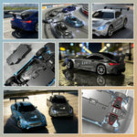LinkMejor 4301 RTR 1/43 2.4G 4WD AMG GTR Drift RC Car Built In Gyro Alloy Body Shell LED Light On-Road Full Proportional Desktop Remote Control Racing Vehicles Models Toys