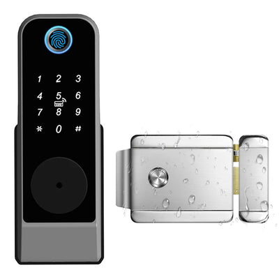 GT01-2 Waterproof Tuya TTLOCK Smart Door Lock Wifi Double Side Fingerprint Lock Outdoor Gate Digital Password Remote App Home Electronic Rim Lock