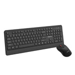 LinkMejor KM210 Pro 2.4GHz Wireless Keyboard and Mouse Set 104-keys Keyboard 800-1600DPI Mouse Ergonomics Design Splashproof Wireless Combo for PC Laptop Computer