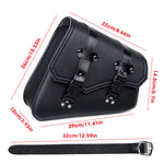 Motorcycle Saddlebags 3 Quick Release Buckle Black PU Leather Waterproof Universal