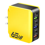65W 6-Port USB PD Charger 3USB-A+3USB-C PD QC3.0 Fast Charging Wall Charger Adapter EU Plug US Plug for iPhone 16 16 Pro 15 14 13 Pro Max for Samsung Galaxy Z Flip 6 for Huawei Mate XT