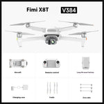 FIMI X8T V384 Roklink 5.0 20KM FPV With 48MP Wide-Angle Tele 18mm Thermal Lens Triple Camera Gimbal AI Super Night Video 47mins Flight Time Foldable RC Drone Quadcopter RTF