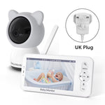 Smart WiFi Baby Monitor 5 Inch LCD Babyphone Video Camera Mobile App Control PTZ HD Night Vision Two-Way Audio Lullabies for Baby