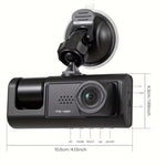 3 Lens 1080P Infrared Night Vision Dual Dash Cam Backup Camera Wide Angle Recording Looping