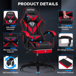 Hoffree Massage Gaming Chair Racing Computer Desk Chairs Ergonomic Massage Lumbar Support High Back Adjustable Swivel Task Chair