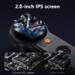 Handheld Digital Microscope 500X Magnification Foldable 2MP Camera 2 Inch IPS Screen 8 LED Adjustable Light Type-C Port Rechargeable Battery Support PC Computer transfer