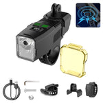 LinkMejor B4 120dB Tweeter Anti-Fog Bicycle Headlight Smart Light Sensing Digital Display Wireless Remote Control Bike Light for Night Cycling