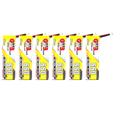 6PCS LinkMejor GNB LiHV 1S 3.8V 660mAh 90C LiPo Battery PH2.0 Plug for Happymodel Crux3 EMAX Tinyhawk III Mobula7 75mm Indoor Whoop FPV Racing Drone
