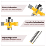 Tongue Groove Router Bit 8mm Shank 4 Flute Ball Bearing Grooving Cutter Tungsten Steel Straight End Mill for Woodworking Milling Cutting