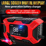 LinkMejor 12V 6A Large Screen Digital Display Battery Charger Pulse Repair for Car Motorcycle Dry Water Lead-acid Batteries