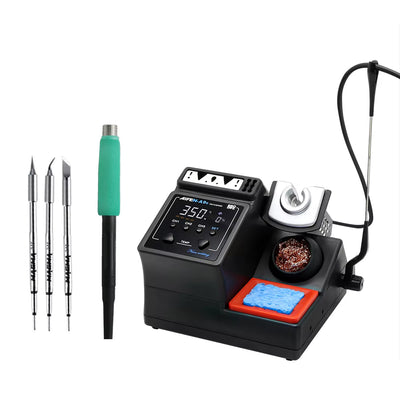 LinkMejor A9E Soldering Station 160W 100°C-450°C Adjustable Temperature Rework Station T245 Handle with Cleaning Tools and Multi Compatible Soldering Tips