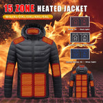 LinkMejor HJ-15 Uniex Heated Jacket - 15 Heating Zones, USB Charging, Smart Thermal Warm Jacket, Motorcycle Heated Hooded Coat Outdoor Sportswear