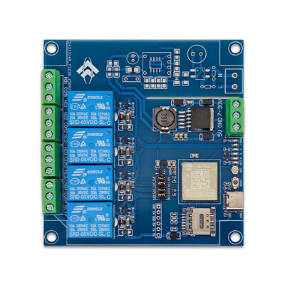 AIR780E 4G Full Netcom Four-Channel Relay Module LTE Cat.1 bis Communication Board Low Power Module Type-C DC7-24V GPIO Control Nano SIM Slot