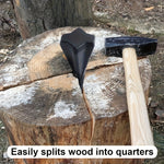 Manual Splitting Wedge Steel Diamond Shape 4 Way Log Splitter High Strength Anti Rust Coating Labor Saving Sledgehammer Tool Wood Splitting