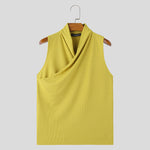 INCERUN Mens Solid Color Design Crossover V-neck Soft Tanks