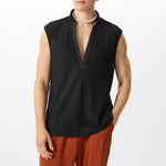 LinkMejor Mens Textured V-Neck Sleeveless Tank Micro Sheer Comfortable Breathable Vest