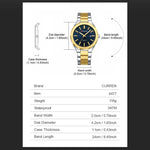 LinkMejor Men's Luminous Quartz Watch Stainless Steel Strap Waterproof Calendar Business Casual Stylish Wristwatch