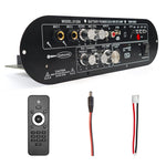 D1200 2.0-Channel Amplifier Board Bluetooth 5.0 50W+50W DC15-18V 5A Min AUX/FM/USB/TF/MIC Input 4-8 Ohm HiFi Stereo Subwoofer Support Karaoke Remote