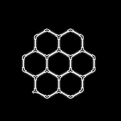 Elfeland 7-Cell Garage Lights Hexagon Lamp 6500K LED Tube Honeycomb Barbershop Ceiling Lighting For Workshop 4S Car Show Auto Body Repair Gym