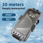Professional 30M Waterproof Diving Phone Case Camera Housing with Physical Buttons Vacuum Pump Anti-Fog Universal for iPhone Samsung Galaxy Shockproof Dustproof Snorkeling Scuba Photography Accessory