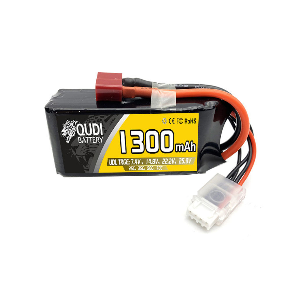 LinkMejor 7.4v 11.1v 14.8v 18.5v 22.2V 1300mAh 25C 2S LiPo Battery T Plug for RC Car