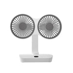 Double Head Desktop Oscillating Fan,360°Rotation USB Rechargeable 4000mAh Battery Powered Portable Automatic Rotating Table Fan 4 Gear Wind,For Home Office Wall Mounted Fan