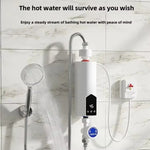 Tevorex 220V Instant Water Heater 5500W Fast Heating LED Touch Screen AI Temperature Control IPX4 Waterproof for Bathroom Kitchen