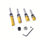 16pcs 1/4 Inch Shank Router Bit Set with Bearing Tungsten Carbide Tips Precision Bearings Steel Shanks Heat-Resistant Coating for Woodworking Trimming Grooving Forming